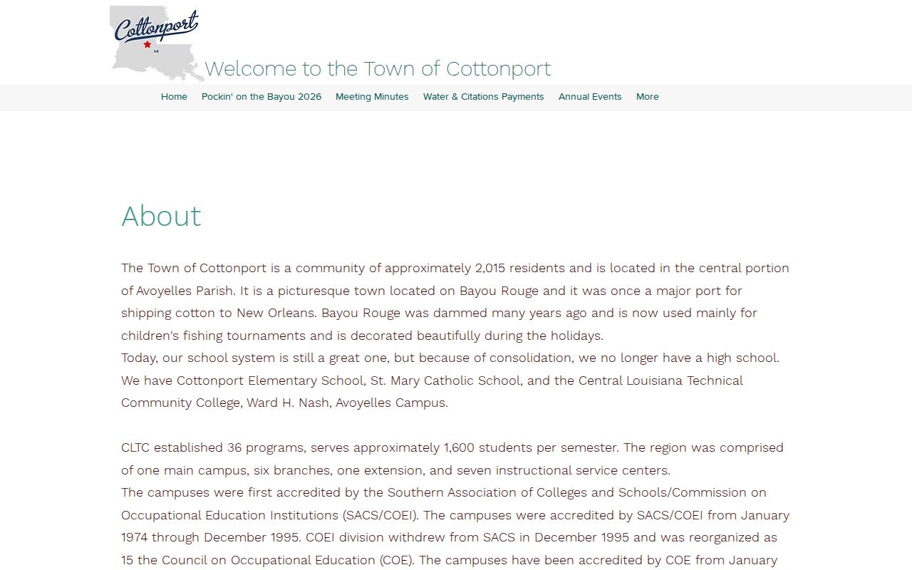 Official history of Cottonport and Bayou Rouge