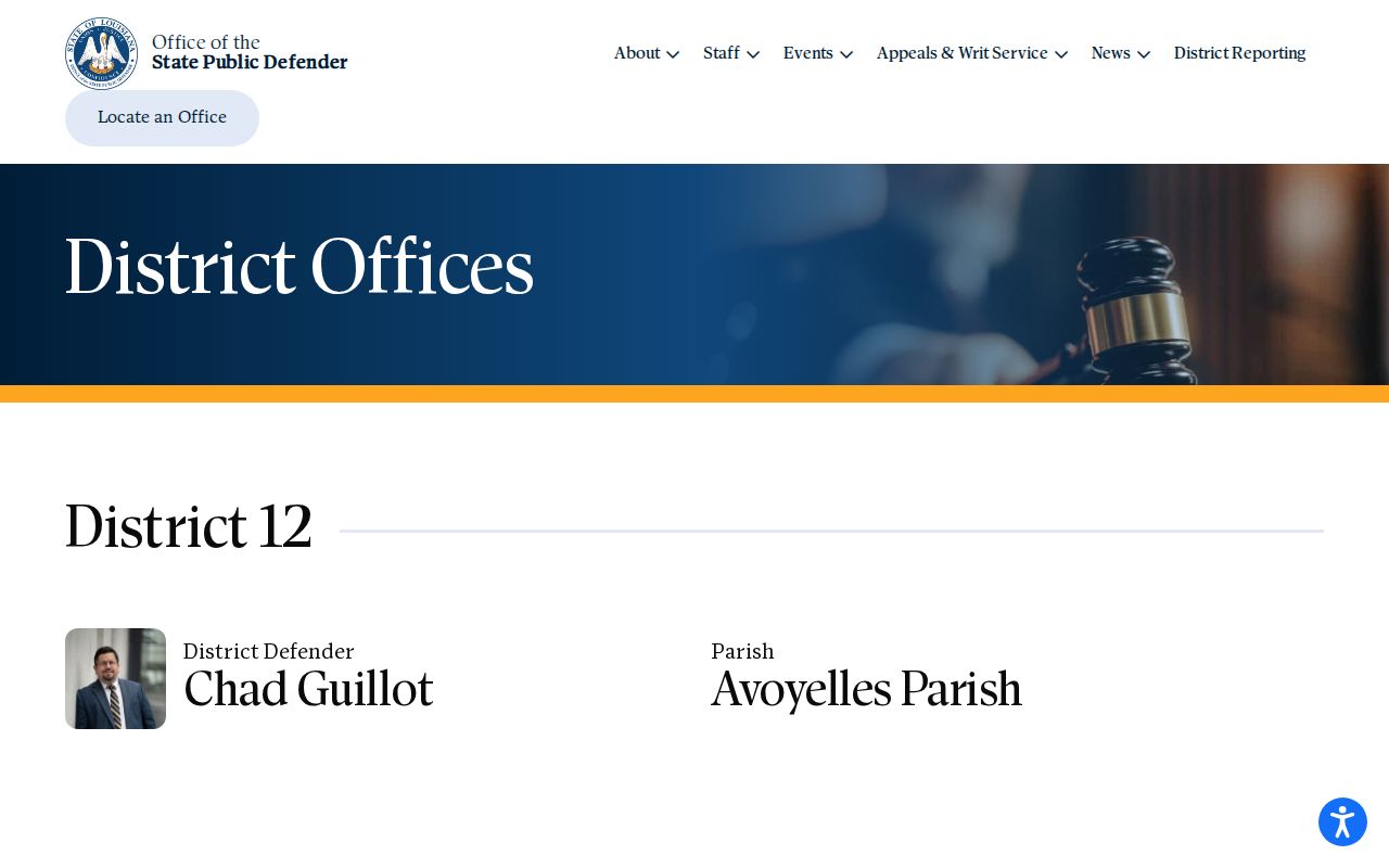 Avoyelles Parish criminal court case District 12 public defender page