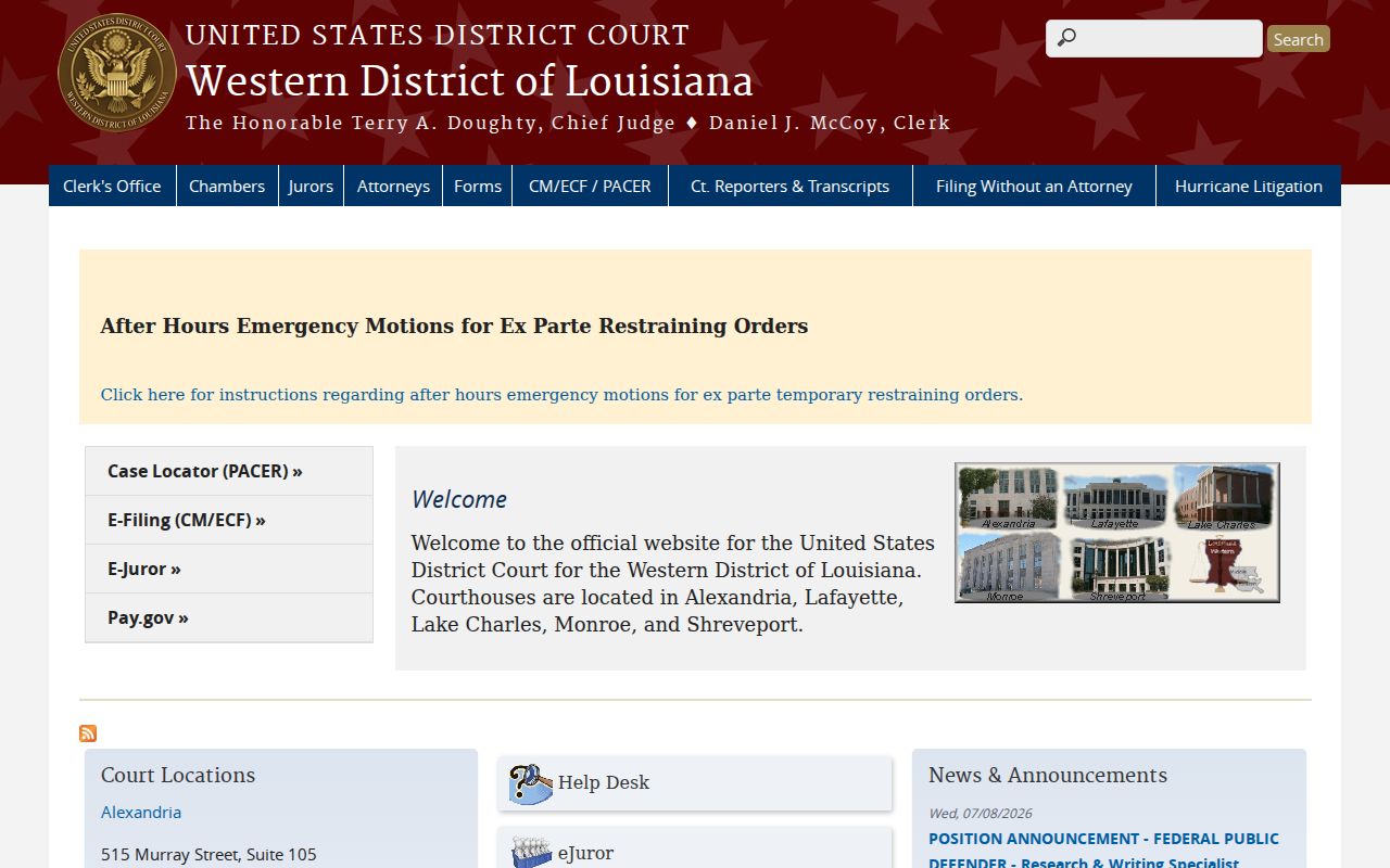 Avoyelles Parish criminal court case Western District source